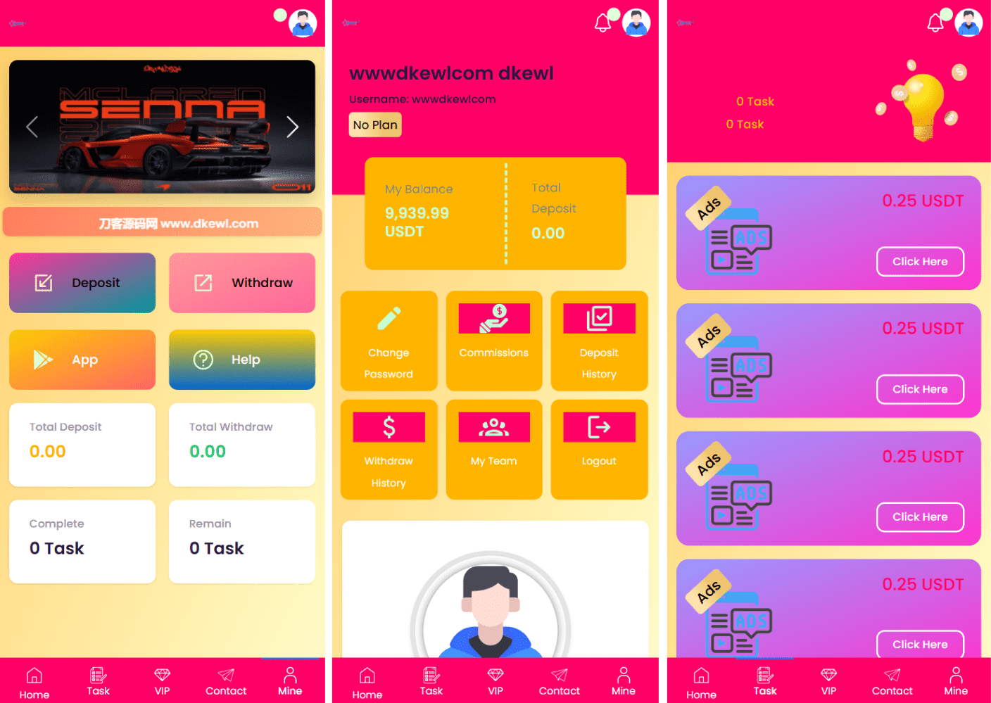 SENNA海外广告奖励投资理财源码/附详细教程-七星源码