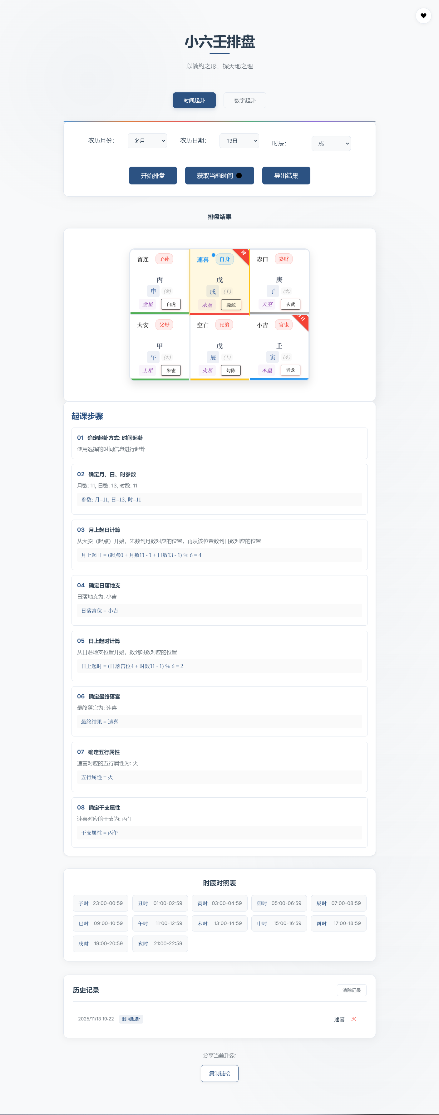 小六壬排盘工具源码 自适应双端-七星源码