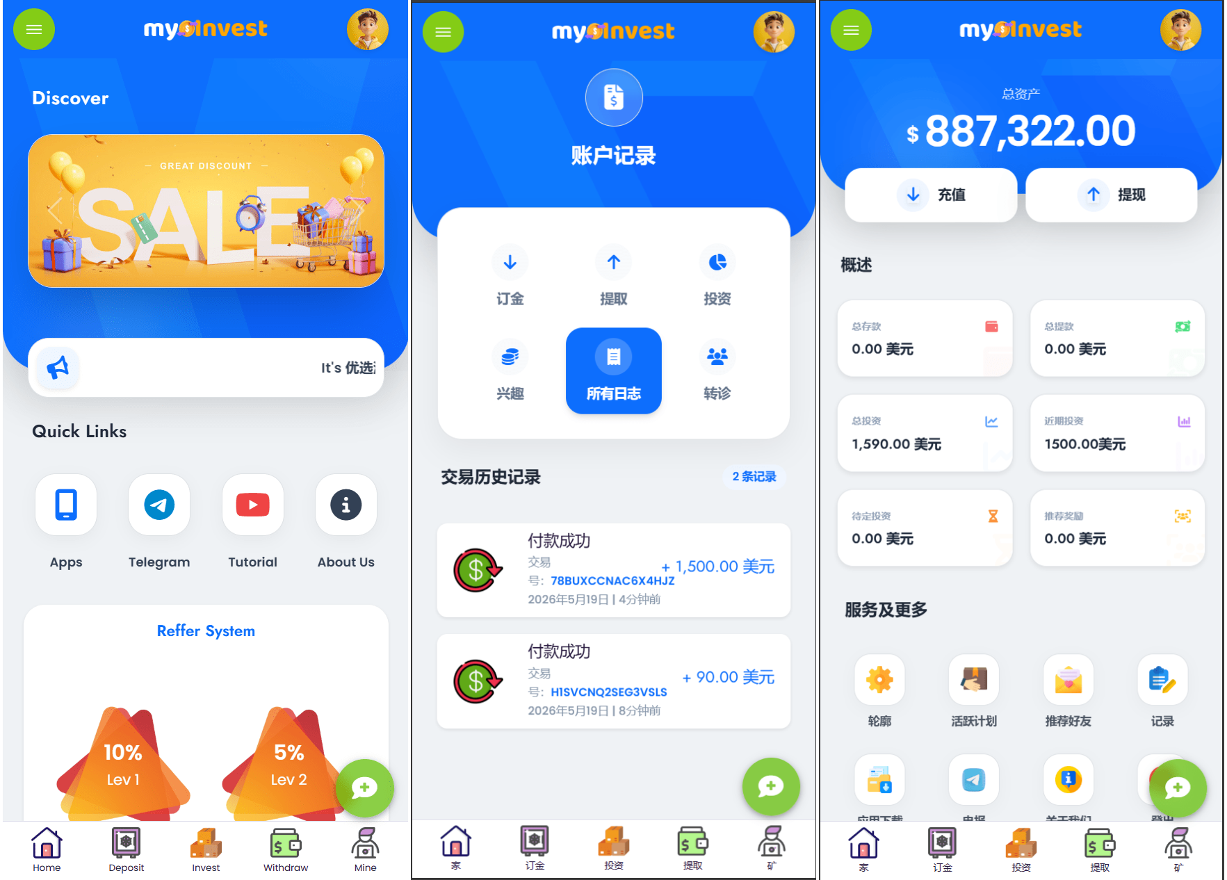 多语言自定义产品系统/企鹅养殖投资返利/一键安装-七星源码