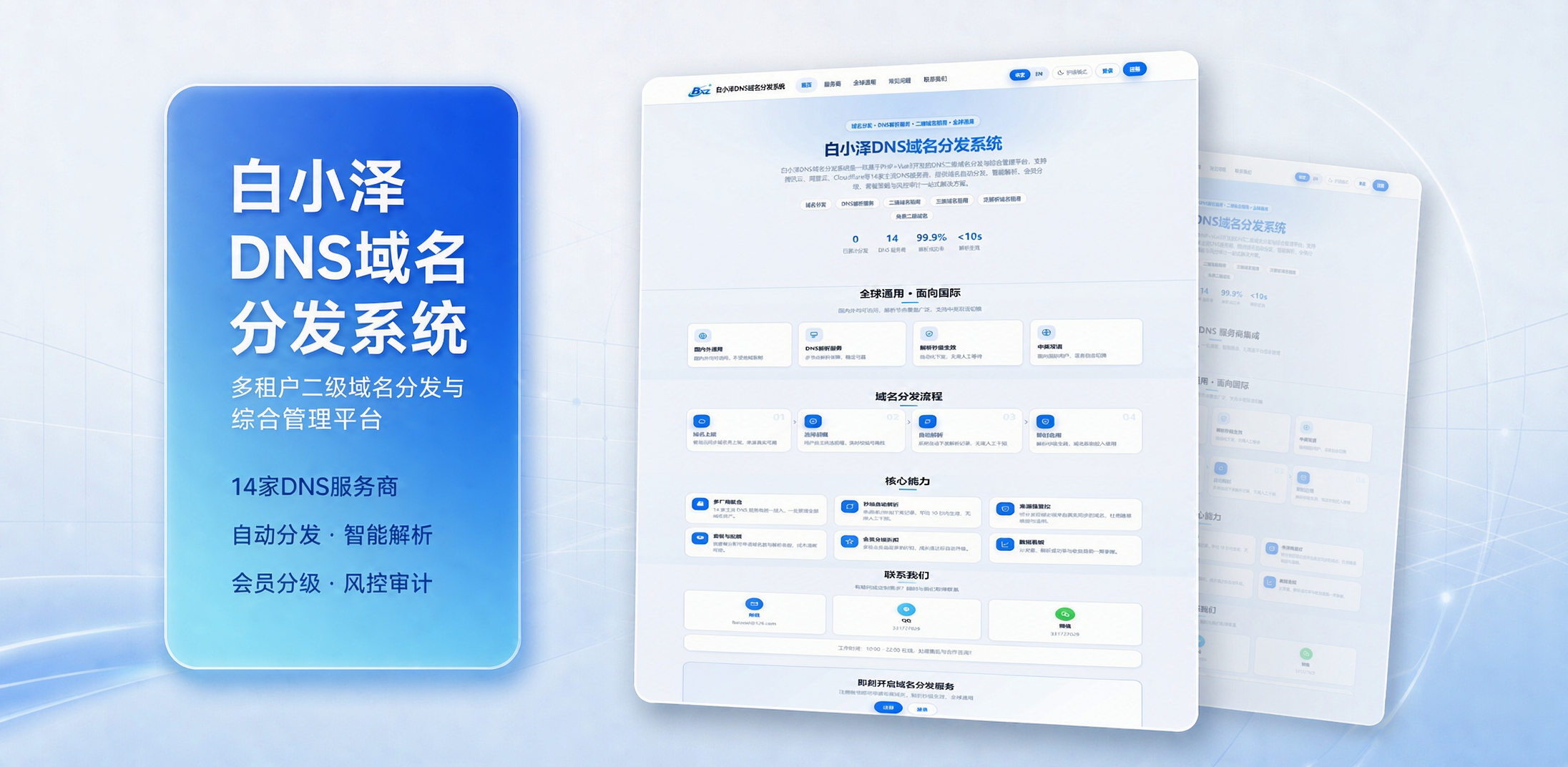 白小泽DNS域名分发系统 公测版 v1.0.0-七星源码